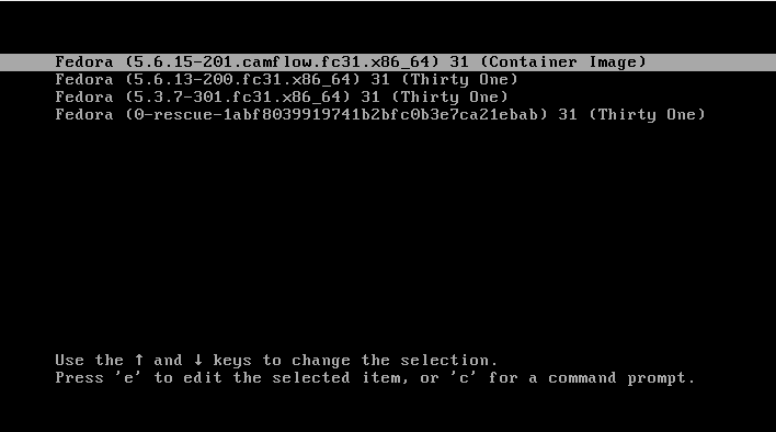 Select CamFlow kernel in the GRUB menu.