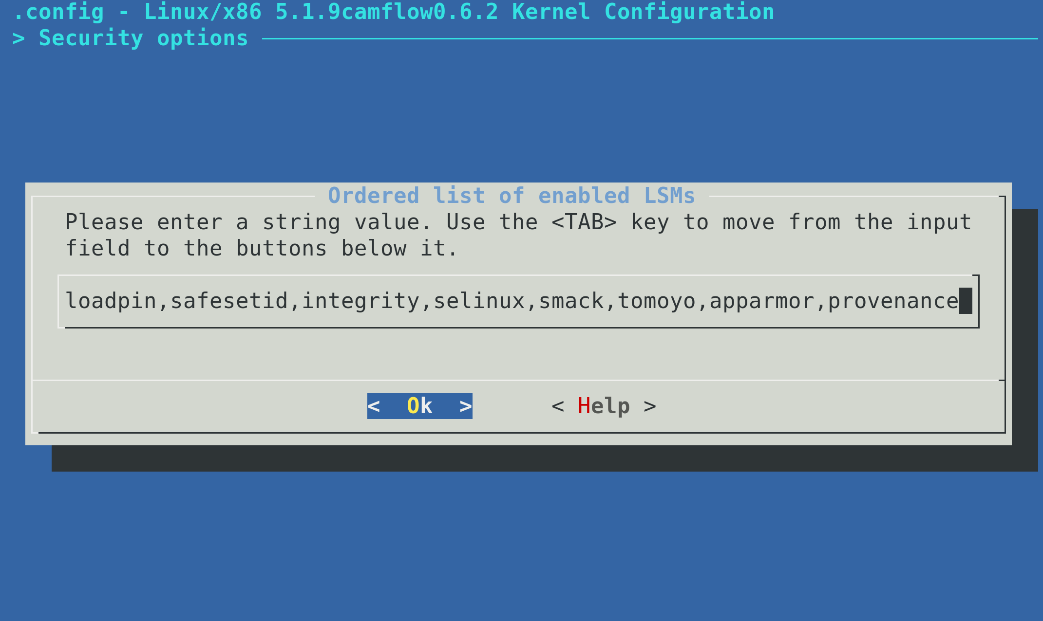 provenance should be listed and appear last.
